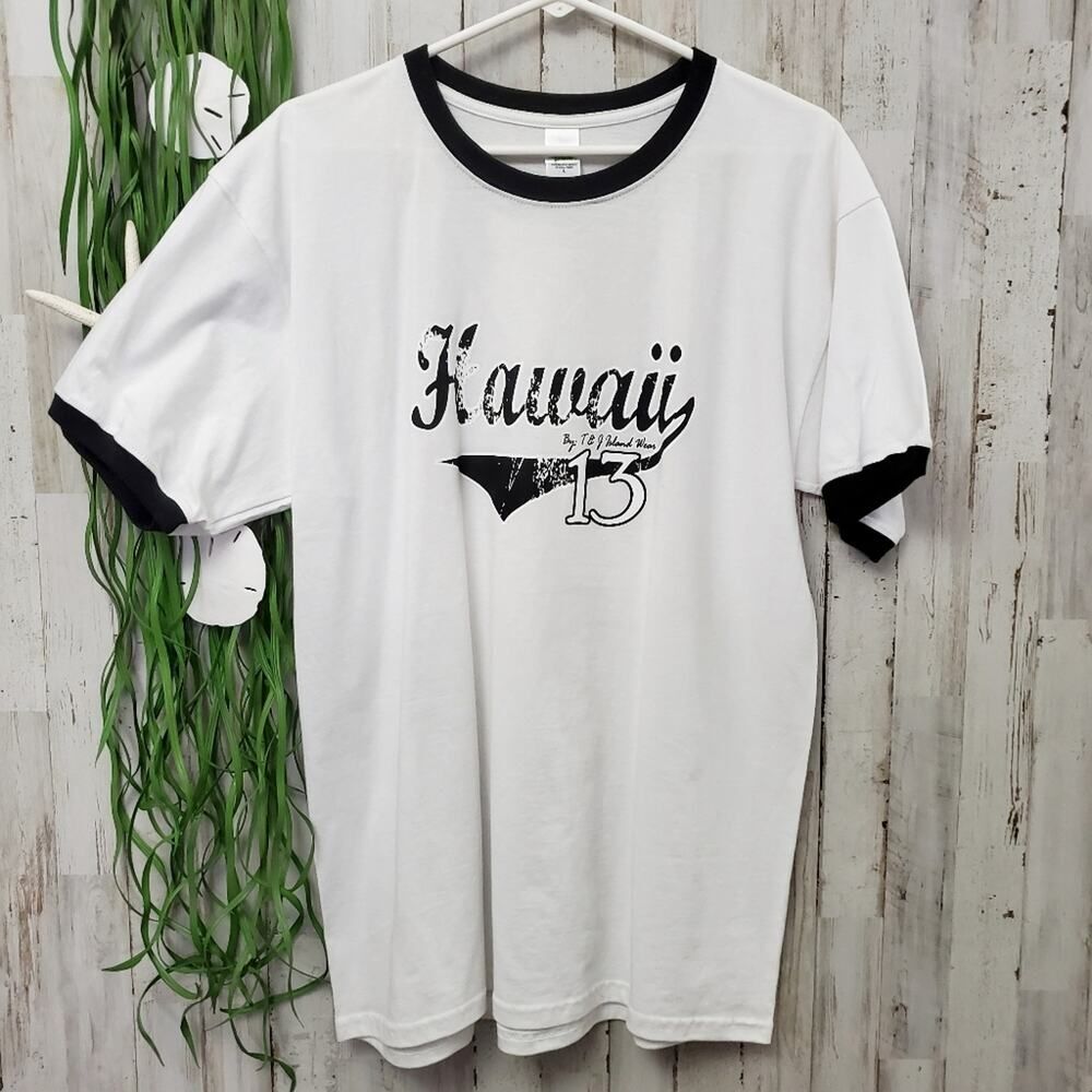 Cafe Press Hawaii Short Sleeve Tee Shirt White Size Large